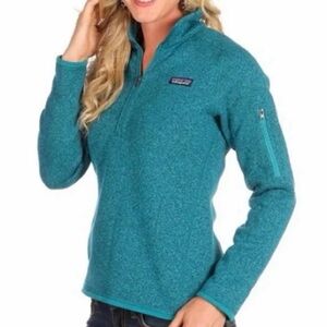 Patagonia Better Sweater 1/4 Zip Up Fleece M EUC Teal Blue Green